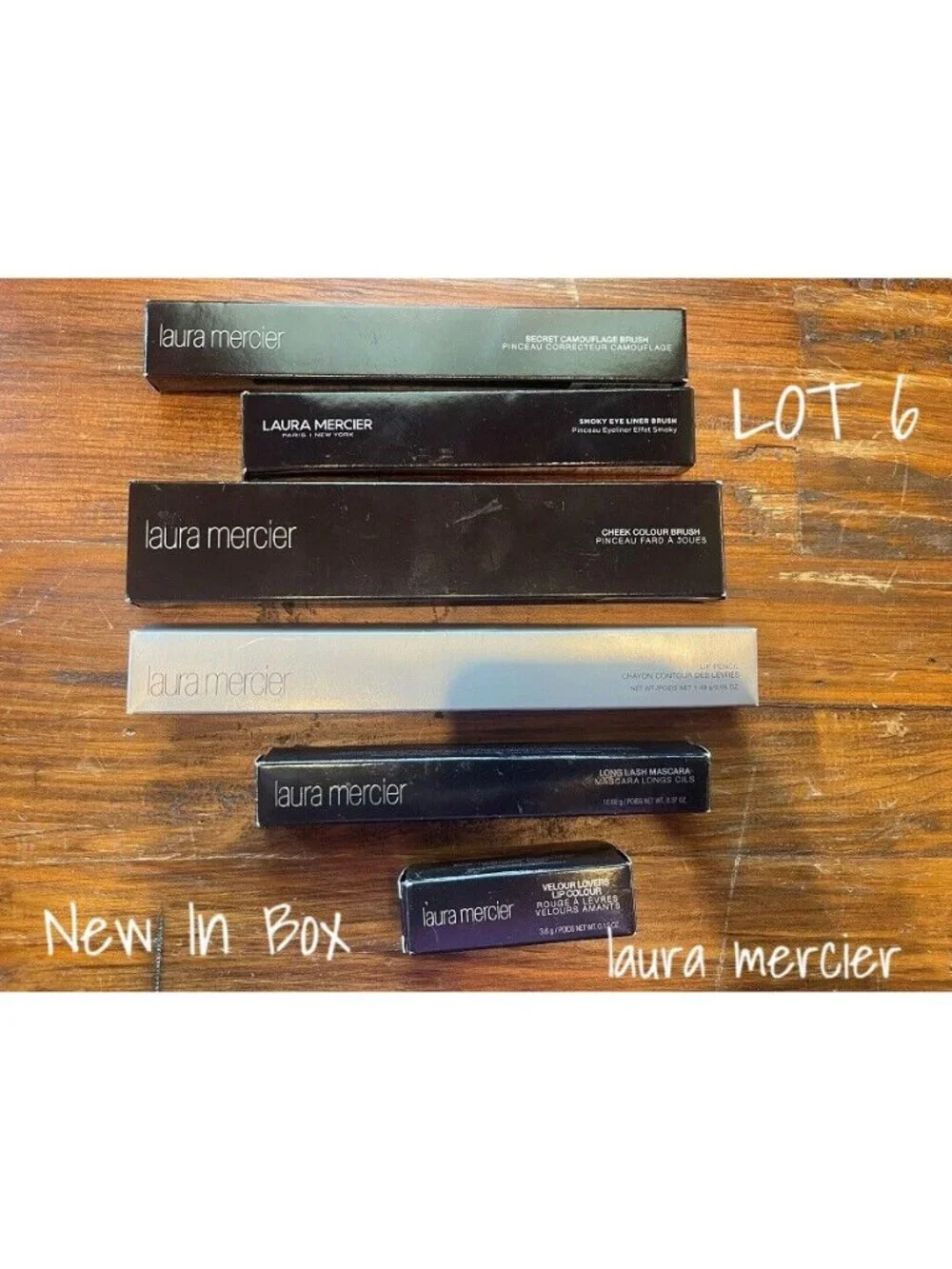 Laura Mercier Makeup Lot 6 Brush Mascara Lip Pencil Velour Lovers Lip New In Box